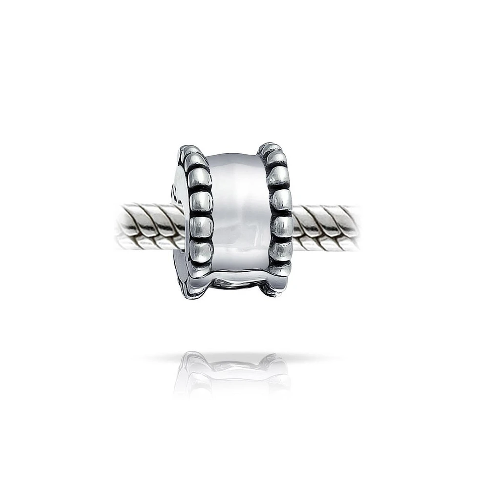 Bling Jewelry Beaded Trim Detail Spacer Clasp Stopper Bead Charm 925 Sterling Silver