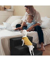 Home Base 3-Step Dogs Stairs for Bed, Dog Step for Couch and High Bed, Non Slip Ramp, High Density Foam Pet Stair for Cats and Dogs