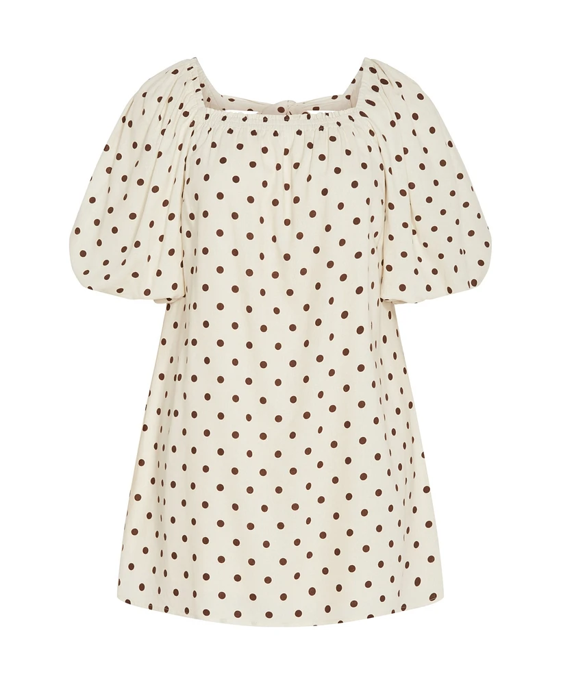 City Chic Plus 100% Linen Chrissy Print Dress