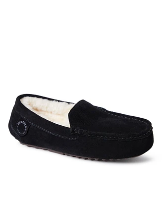 Fireside By Dearfoams Women's Mel Genuine Shearling Moccasin Slipper