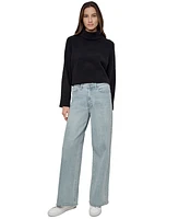 Dkny Jeans Women's Cropped Mock Neck Chenille Sweater