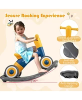 3 1 Rocking Horse with Detachable Balance Board and Height Adjustable Seat