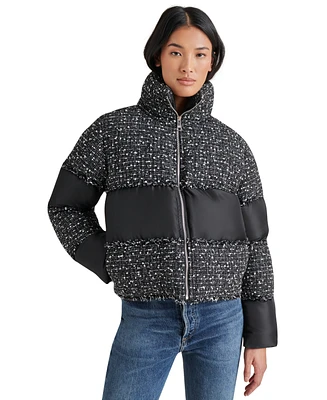 Steve Madden Women's Snowdrop Tweed-Mix Puffer Jacket