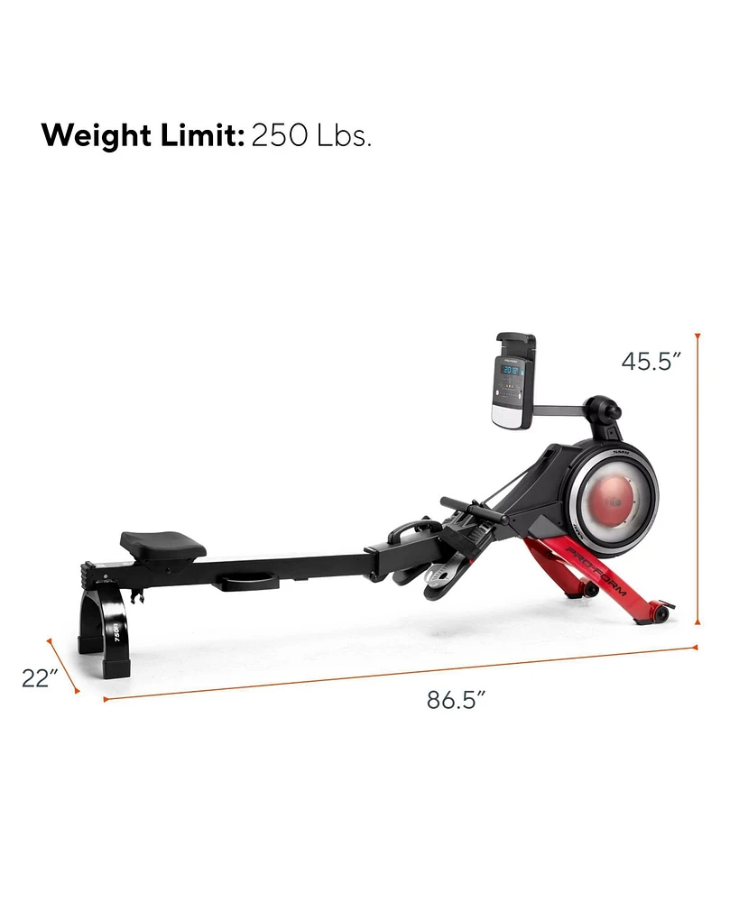 ProForm 750R Rower with 5 inch Display, Built-In Tablet Holder and SpaceSaver Design