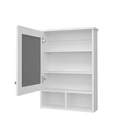 Fm Furniture Goodyear Medicine Cabinet in Melamine With a Towel Bar, White