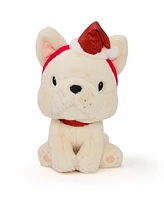 Geoffrey's Toy Box 10" French Bulldog with Christmas Hat Plush Toy, Created for Macy's
