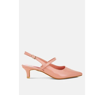 Abloom Kitten Heel Slingback Sandals