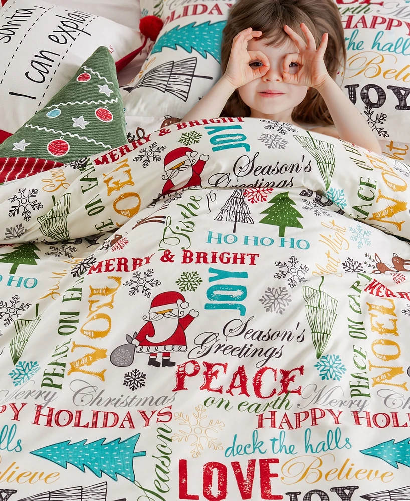 Levtex Merry Bright Santa Claus Lane Reversible 2-Pc. Comforter Set, Twin/Twin Xl