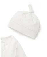 Purebaby Baby Boy and Girls Zip Coverall & Hat Set
