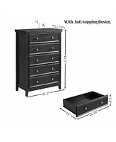 Modern 5-Drawer Storage Dresser with Anti-Tip Safety