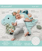 The Peanutshell Dino Tummy Time Mat and Security Blanket Crib Bedding Set, 4-Piece Set