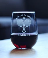 Bevvee Causing a Racket Stemless Wine Glass