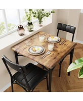 gaomon Dining Table Set, Kitchen Table and Chairs for 2, with 2 Upholstered Chairs, 3 Piece Dining Table Set,Brown