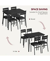 Dining Table for 4, Small Table and Chairs Set of 5, Dinette Set for 4