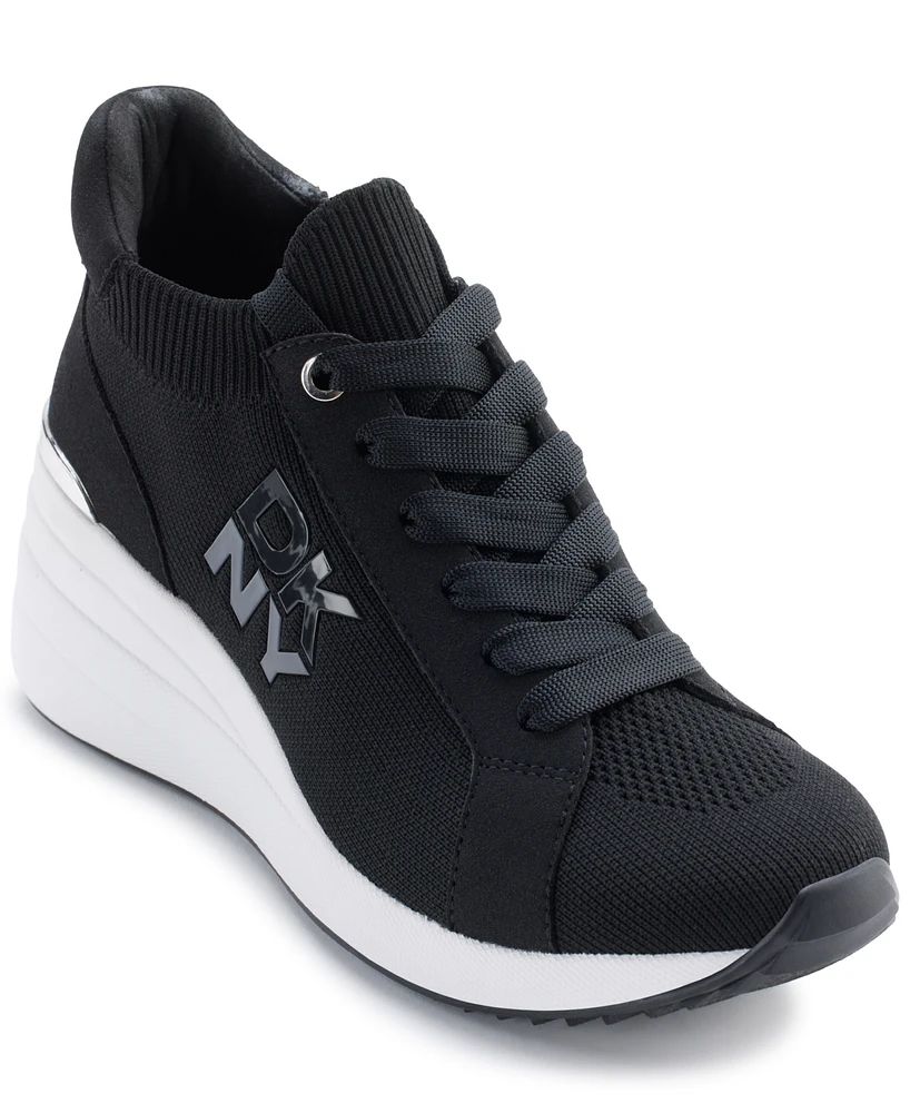 Dkny Women's Kasia Lace-Up Wedge Sneakers
