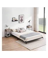 gaomon Bed Frame,6 Inch Metal Bed Frame Heavy Duty Platform Sturdy Steel Slat Platform Noise Free No Box Spring Needed With Huge Storage Space, Create