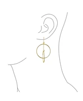 Bling Jewelry Minimalist Geometric Round Thin One Two Open Interlocking Circle Dangle Earrings .925 Sterling Silver 2.5 Inch Diameter