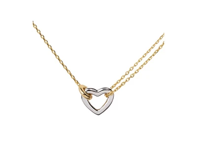 Heart Pendant Two-Tone Necklace in Sterling Silver