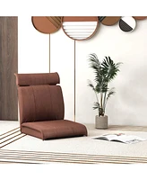 Folding Floor Chair with 14-Poistion Adjustable Backrest Adjustable Headrest