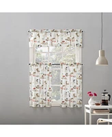 Brew Coffee Shop Semi-Sheer Rod Pocket Kitchen Curtain Valance and Tiers Set