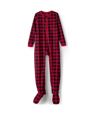 Lands' End Little Girls Footed Fleece Sleeper