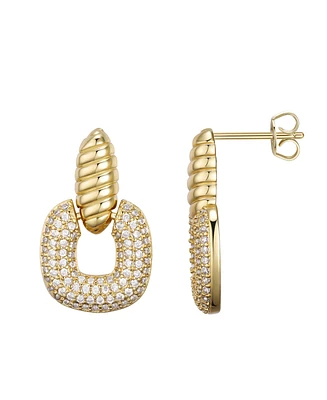 Macy's Cubic Zirconia Cushion Design Dangle Earrings