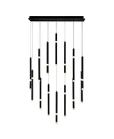 Cwi Lighting 46" Metal Flute 14 Light Led Chandelier