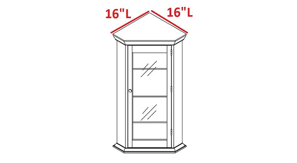 Kings Brand Furniture Cambridge Corner Curio Storage Cabinet