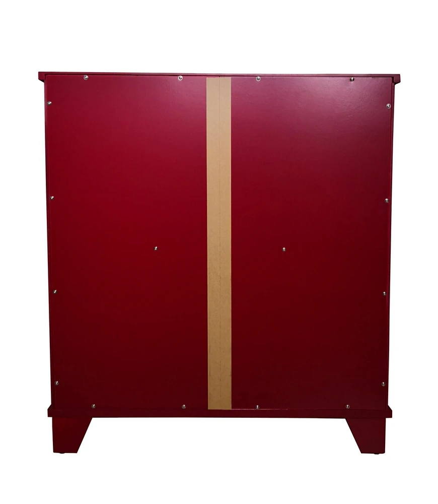Kings Brand Furniture Red Finish Wood Buffet Cabinet Console Table