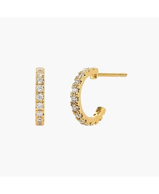 Sterling Silver 18k Gold Plated Miranda Single Hoop Earrings – Dainty Summer Earrings, Lightweight, Vacation Style, Warm Weather Look
