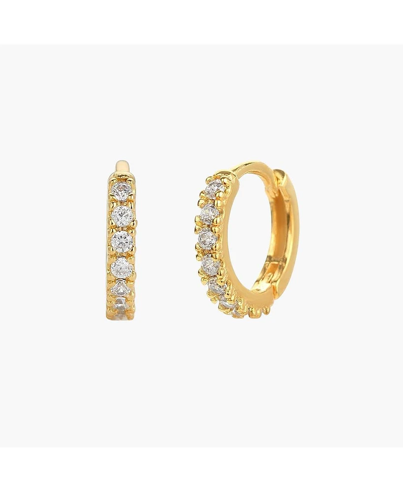 Sterling Silver 18k Gold Plated Ophelia Huggies Hoops – Dainty Summer Earrings, Lightweight, Vacation Style, Warm Weather Look