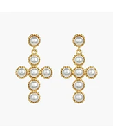 Sterling Silver 18k Gold Plated Victoria Pearl Earrings – Dainty Summer Earrings, Lightweight, Vacation Style, Warm Weather Look
