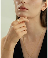 Sterling Silver 18k Gold Plated Izzie Small Cubic Zirconia Band Ring Size 7 – Minimalist Summer Ring, Lightweight, Everyday Style