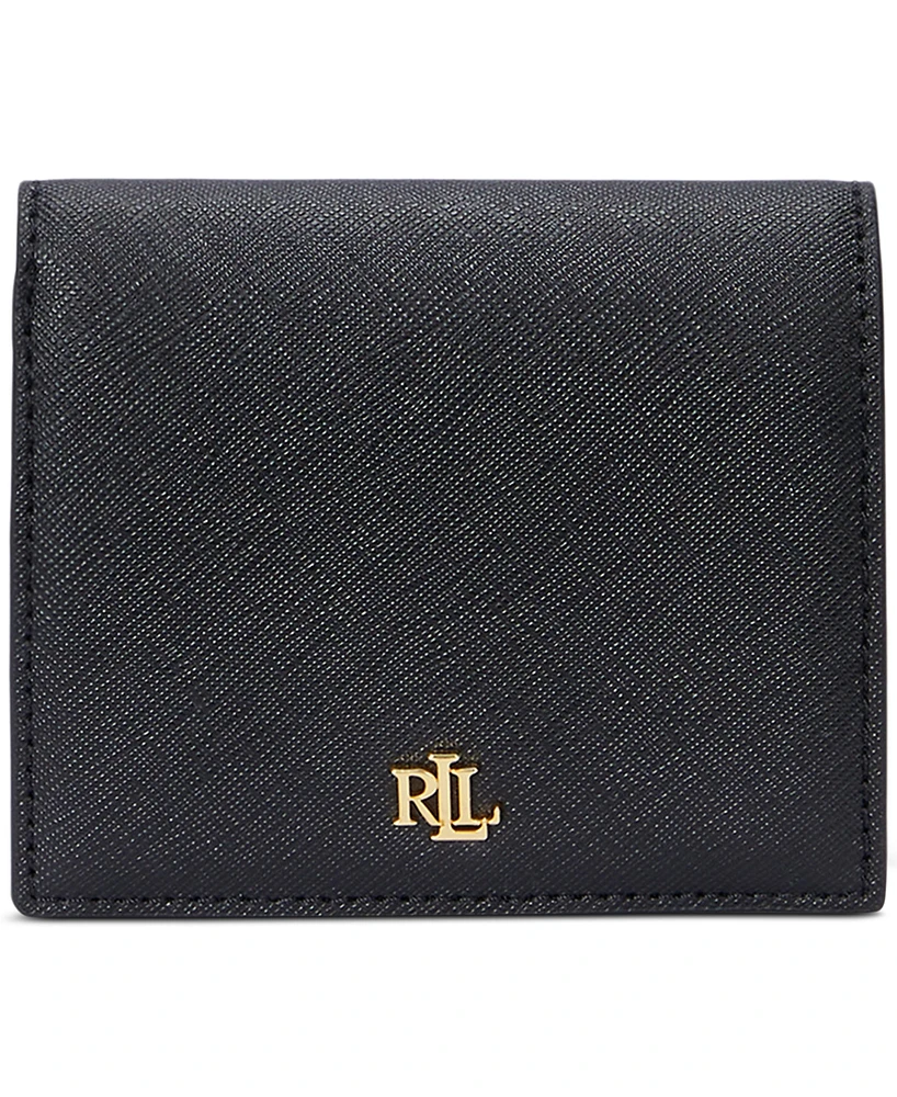 Lauren Ralph Crosshatch Leather Compact Wallet
