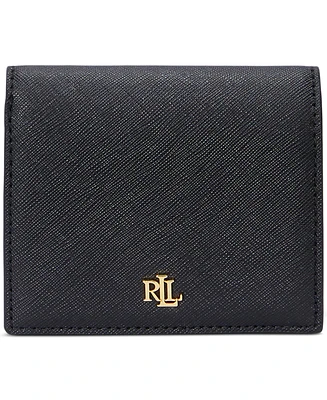 Lauren Ralph Crosshatch Leather Compact Wallet