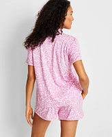 State of Day Women's 2-Pc. Short-Sleeve Notched-Collar Pajama Set Xs-3X, Exclusively at Macy's