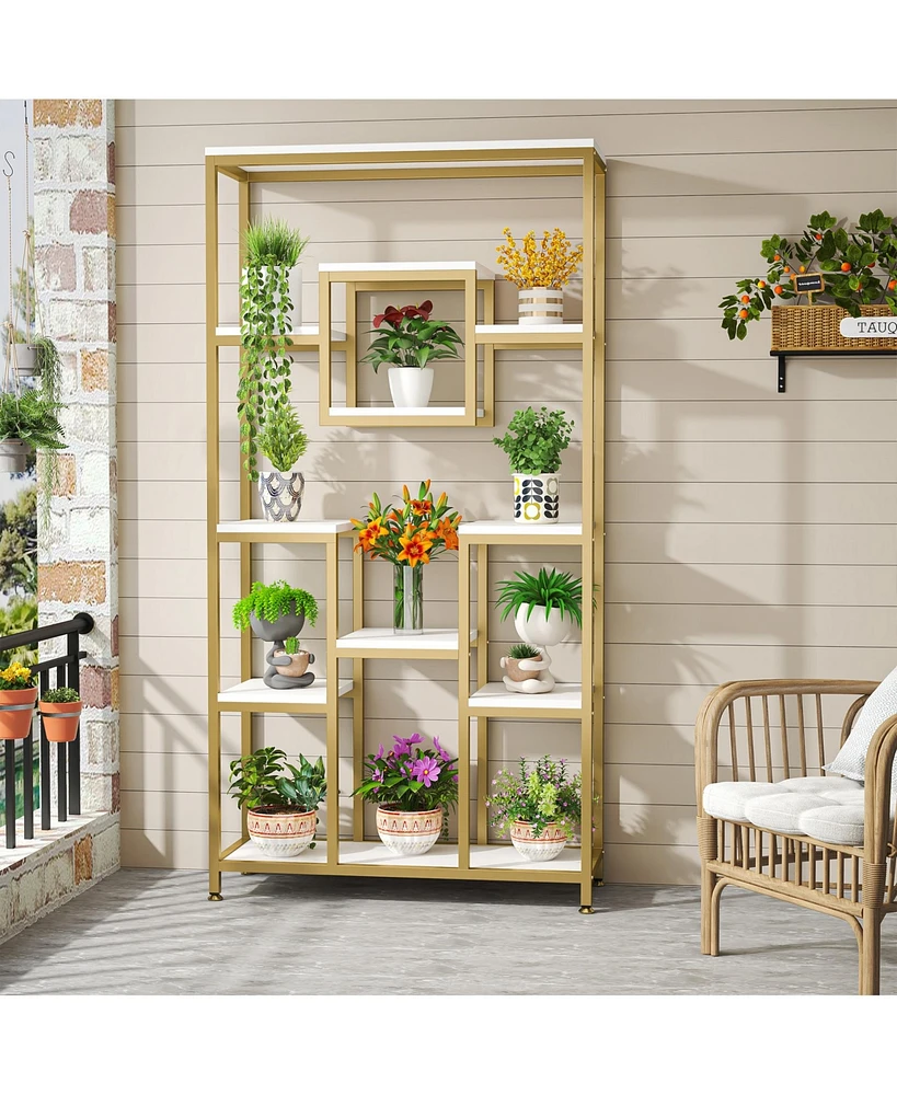 Tribesigns 71” Tall Bookshelf with Metal Frame and Open Display Shelf,Bookcases and Bookshelves