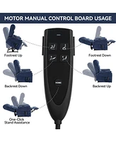 Chenille Dual Motor Infinite Position Up to 350 Lbs Power Lift Recliner Chair with Power-Remote