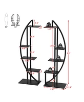 Tribesigns Multi-Purpose Curved Display Shelf Bonsai Flower Plant Stand Rack,5-Tier Pack of 2