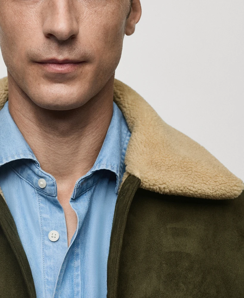 Mango Men's Faux-Suede Jacket