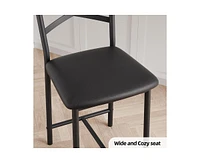 Bar Stools, Bar Chairs Set of 2, Modern Counter Bar Stools with Back & Footrest, Upholstered Island Chairs