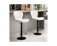 Set of 4 Modern Adjustable Swivel Bar Stools with High Backrest - Easy 5-Minute Assembly for Kitchen Island, Dining Room, and Home Bar