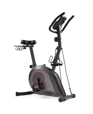 Sunny Health & Fitness Smart 16-Level Magnetic Resistance Upright Bike, with Workout Bands & Free SunnyFit App via Bluetooth