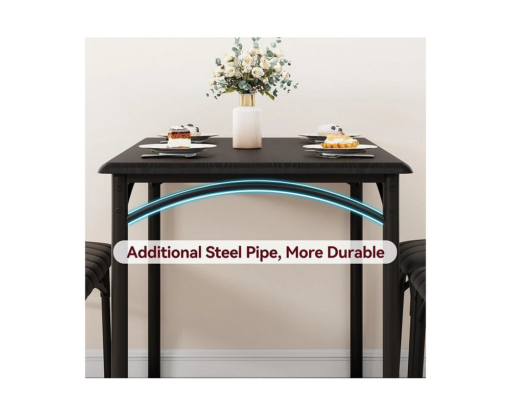 gaomon Dining Table Set for 4, Kitchen with 4 Upholstered Chairs, 5 Piece Rectangular Room Set, Small Space, Apartment, Home, K