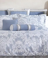 Rose Tree Floral Damask Woven Decorative Pillow, 18" x 18"
