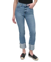 Dkny Jeans Women's High-Rise Classic Cuffed Straight-Leg
