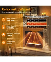 Sugift 23 Inch 1500W Recessed Electric Fireplace Insert with Remote Control