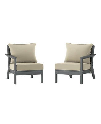 WestinTrends Outdoor Patio Hdpe Gray Loveseat Sofa with Cushions