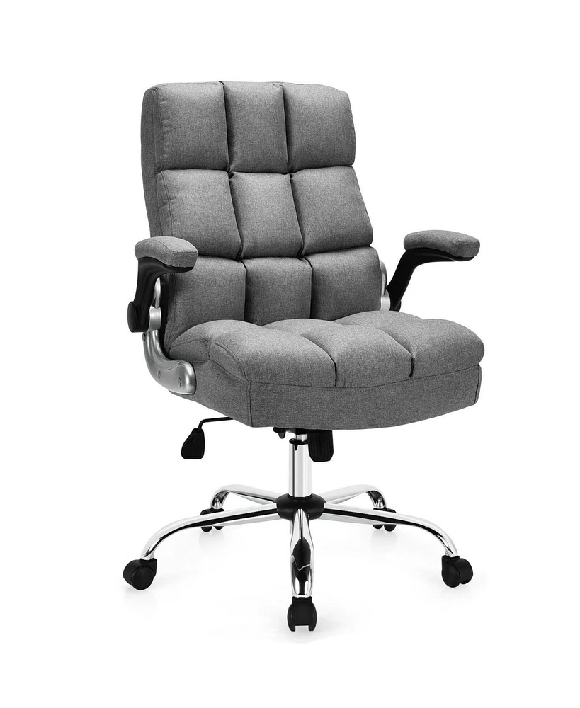 Gouun Adjustable Swivel Office Chair with High Back and Flip-up Arm
