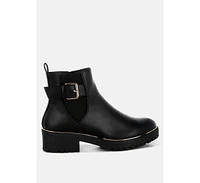 Antorin Chunky Buckle Detail Ankle Boots
